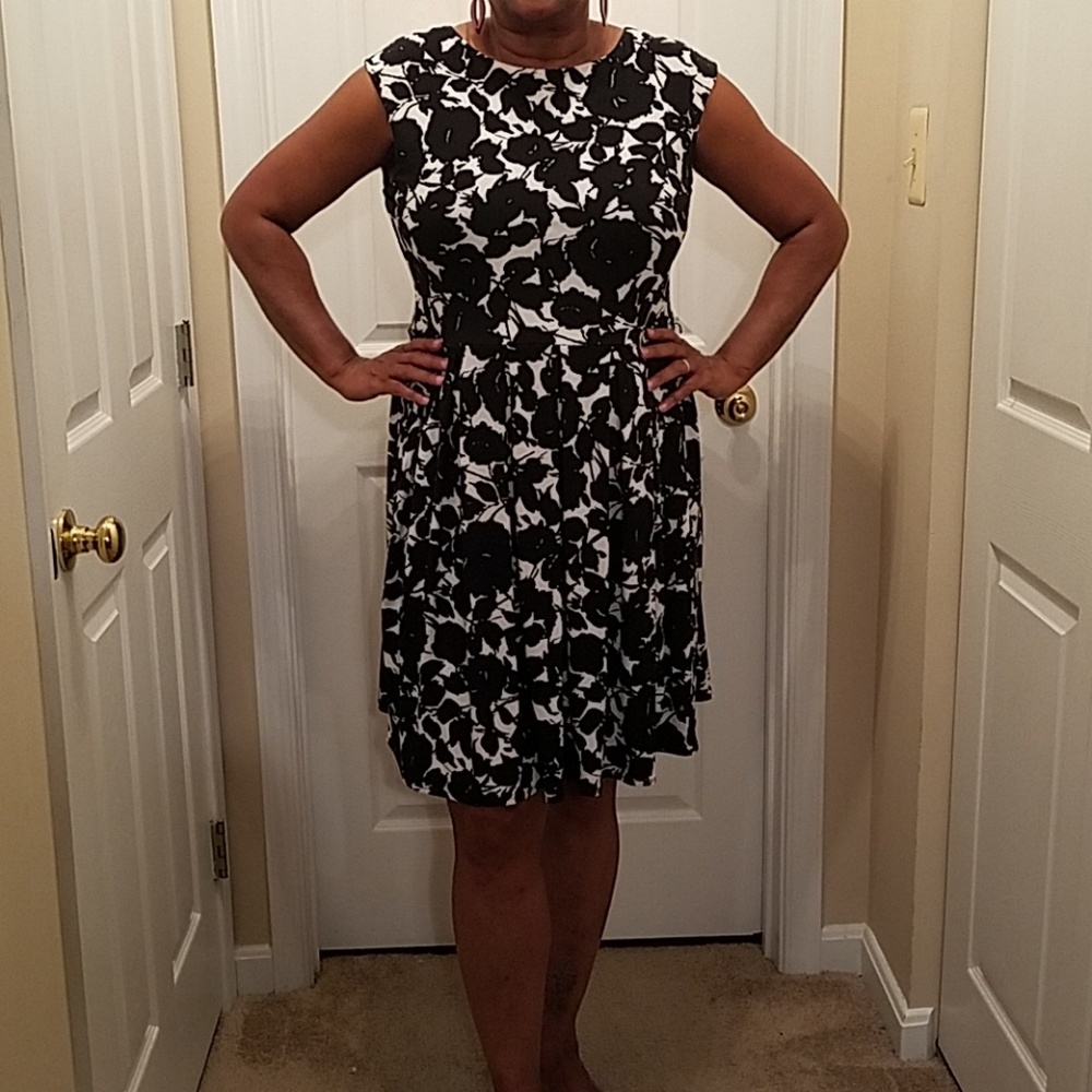 Alfani Large Floral Print Pleated Dress
